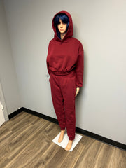 A2093 - Lydia Croptop Hoodie Sweatsuit Set