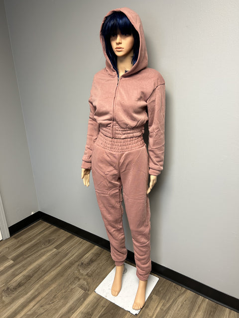 A2093 - Lydia Croptop Hoodie Sweatsuit Set